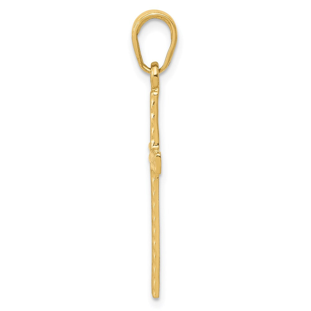 14K Yellow Gold Latin Cross Pendant
