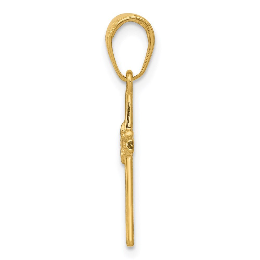 14K Yellow Gold Polished Cross Charm