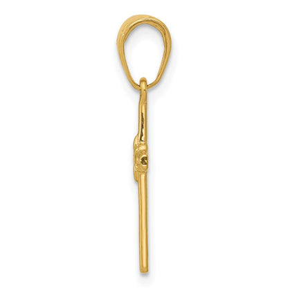 14K Yellow Gold Polished Cross Charm