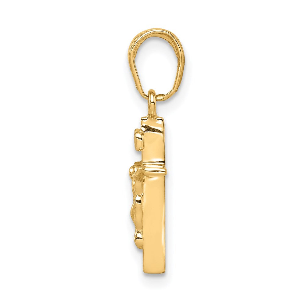 14K Yellow Gold Small Inri Crucifix Pendant