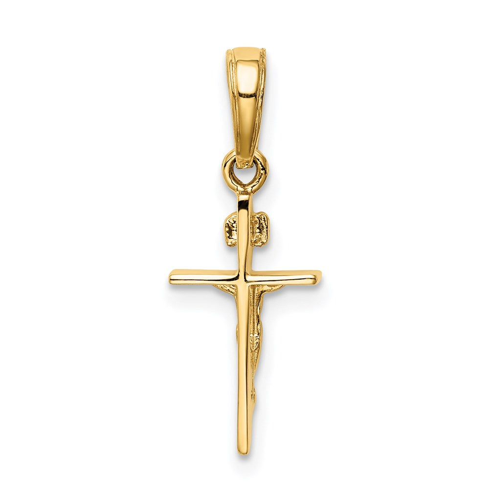 14K Yellow Gold Small Inri Crucifix Pendant