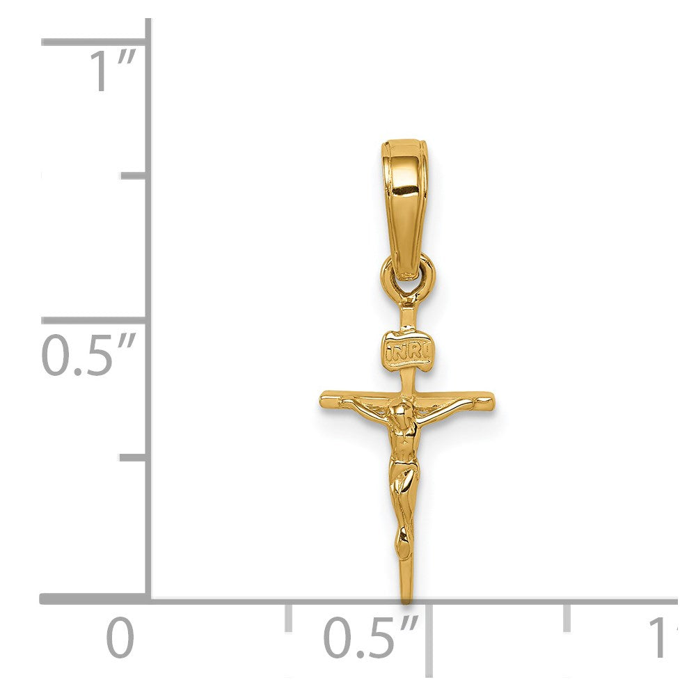 14K Yellow Gold Small Inri Crucifix Pendant