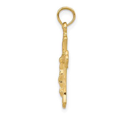 14K Yellow Gold Inri Crucifix Charm