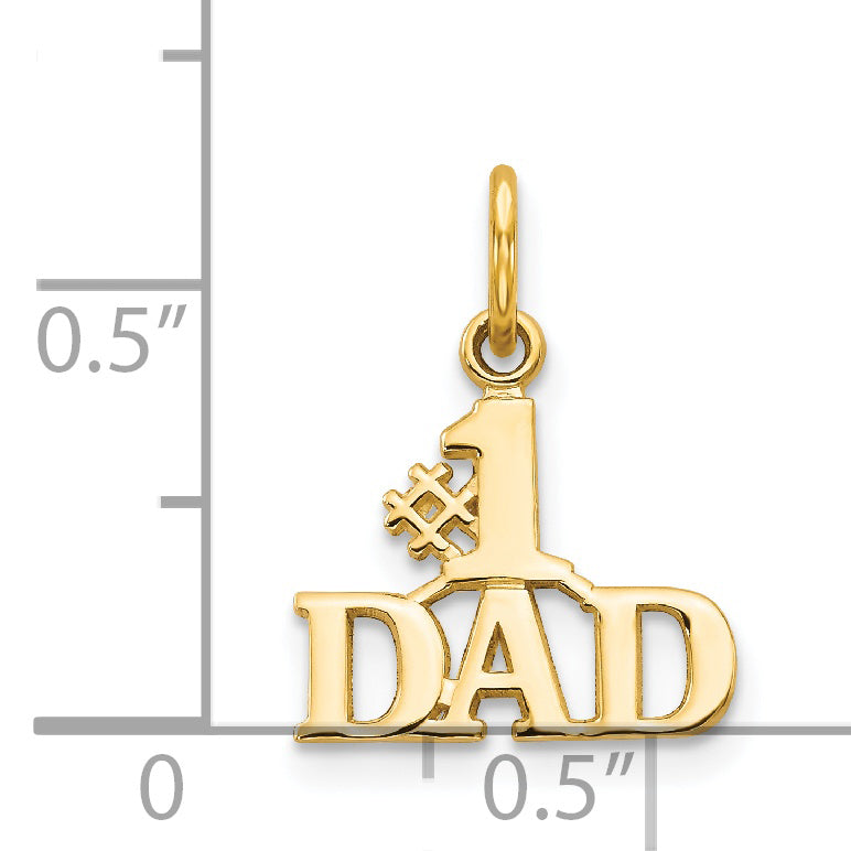 14K Yellow Gold #1 Dad Charm