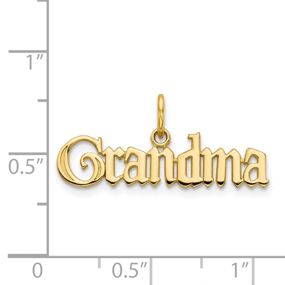 14K Yellow Gold Grandma Charm
