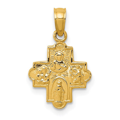 14K Yellow Gold Miniature Four Way Medal Pendant