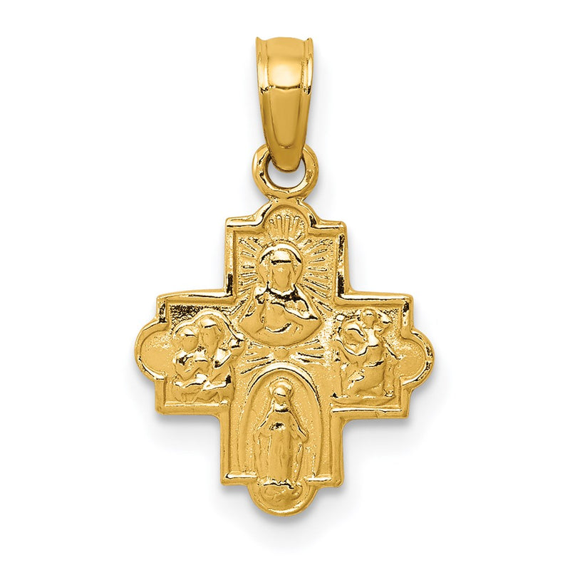 14K Yellow Gold Miniature Four Way Medal Pendant