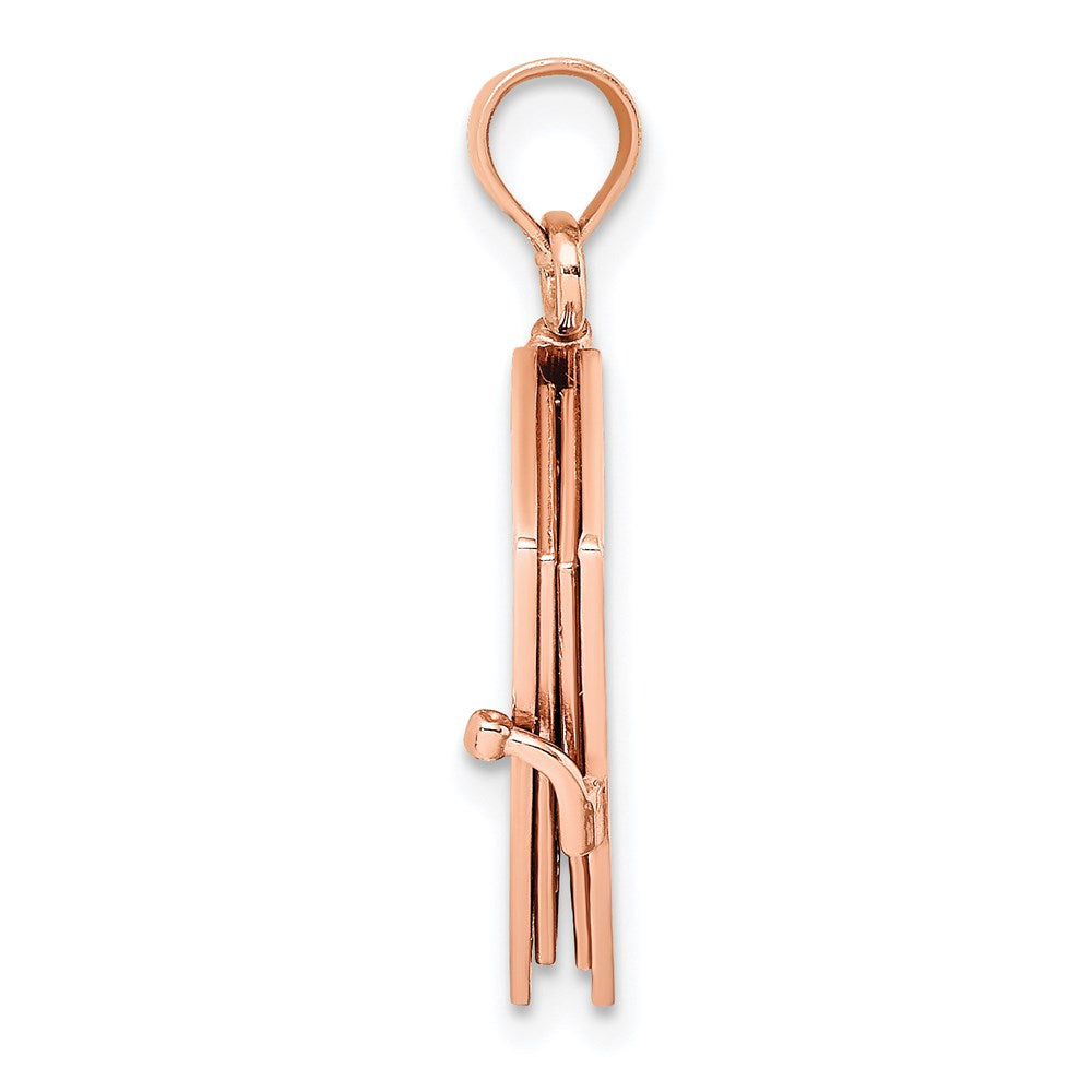 14K Rose Gold 3-D Holy Bible W/ Lord'S Prayer Moveable Charm