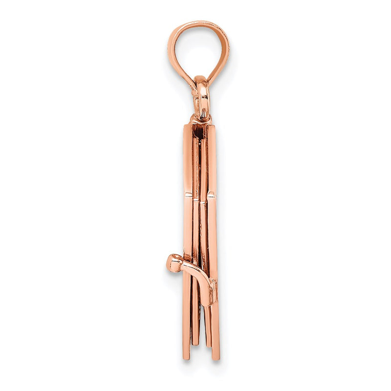 14K Rose Gold 3-D Holy Bible W/ Lord'S Prayer Moveable Charm