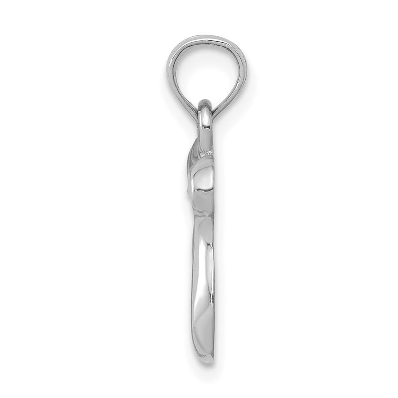 14K White Gold Chai Pendant