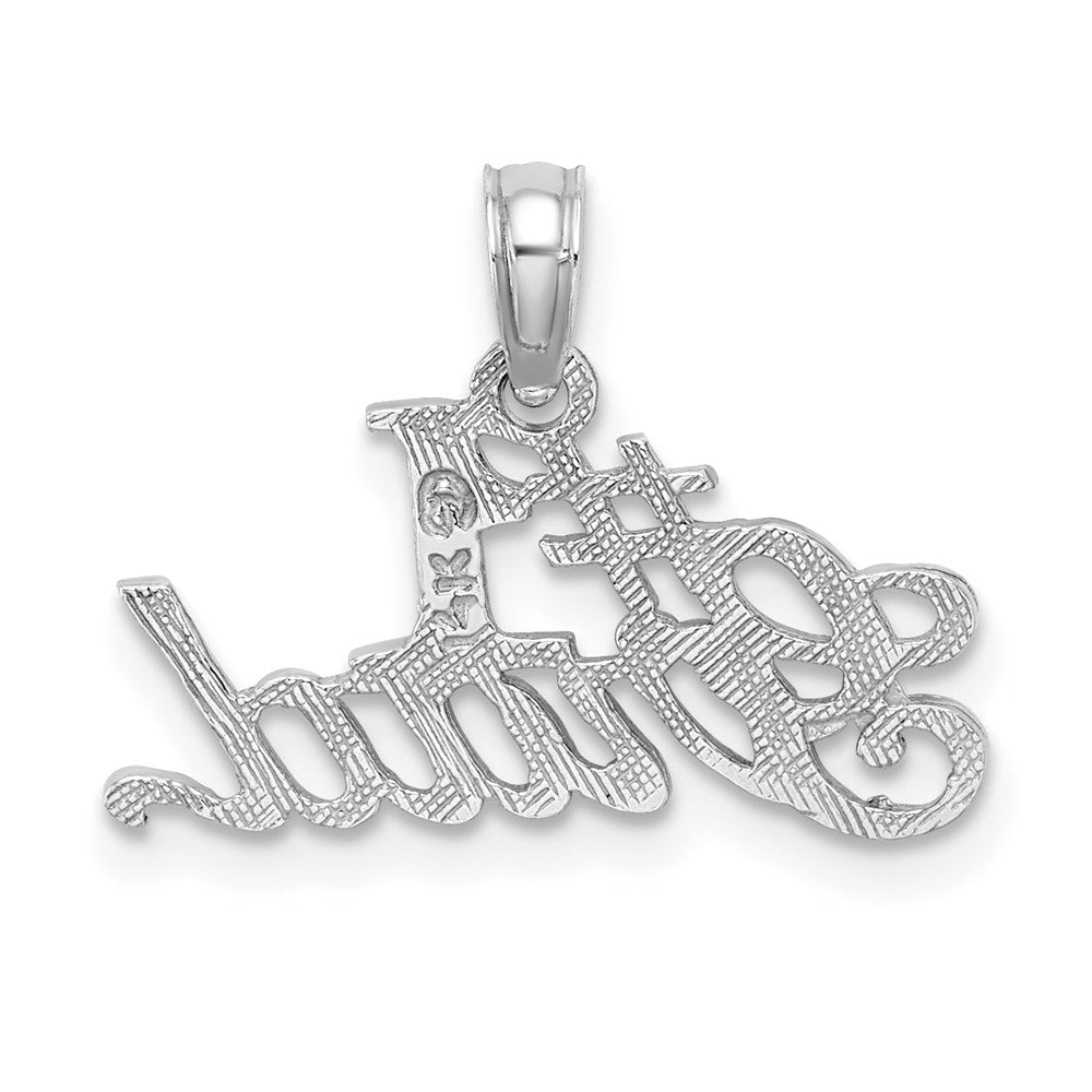 14K White Gold #1 Grad Charm