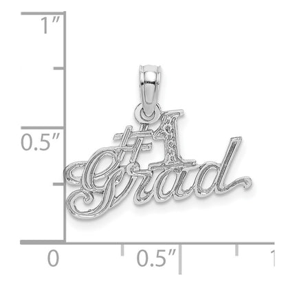 14K White Gold #1 Grad Charm