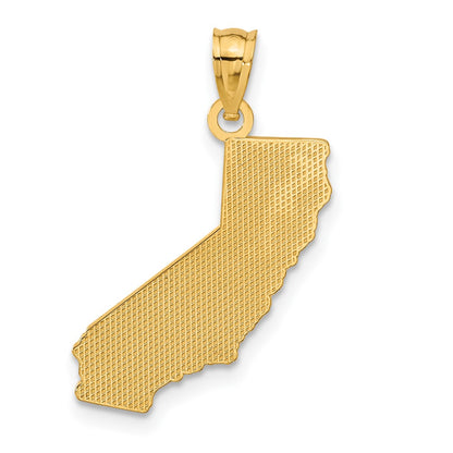14K Yellow Gold California State Map Pendant