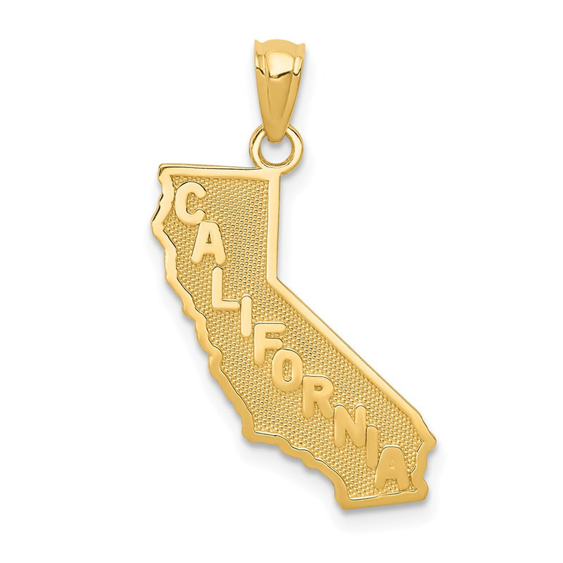 14K Yellow Gold California State Map Pendant