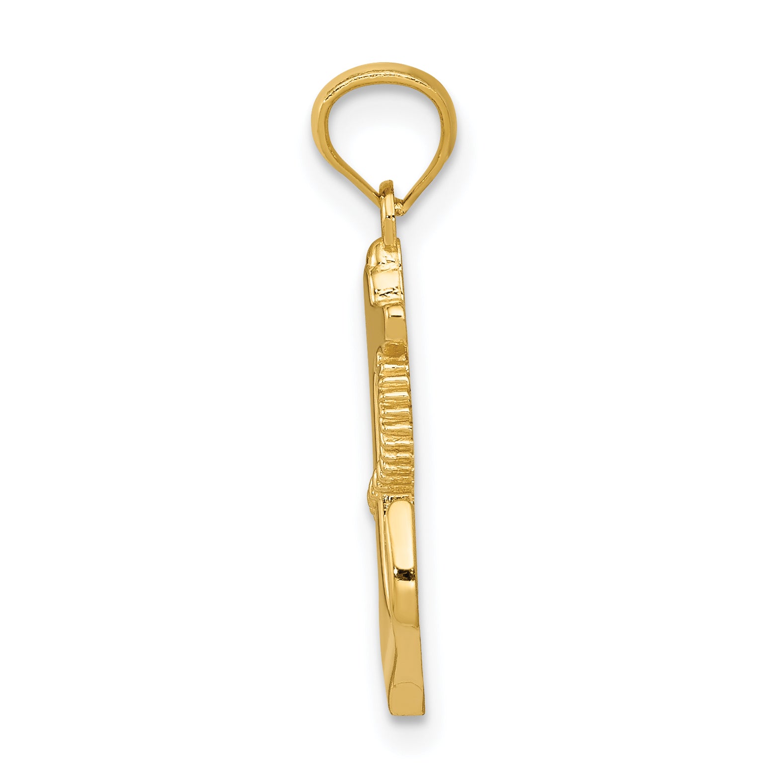 14K Yellow Gold Polished Anchor Pendant