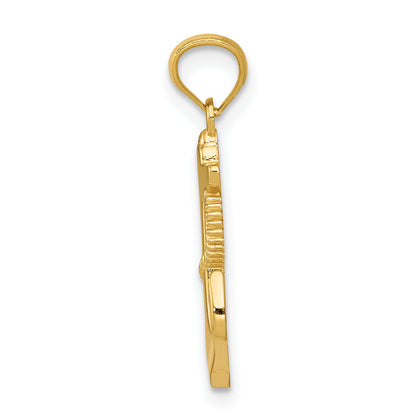 14K Yellow Gold Polished Anchor Pendant