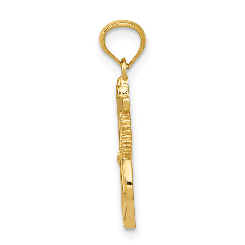 14K Yellow Gold Polished Anchor Pendant