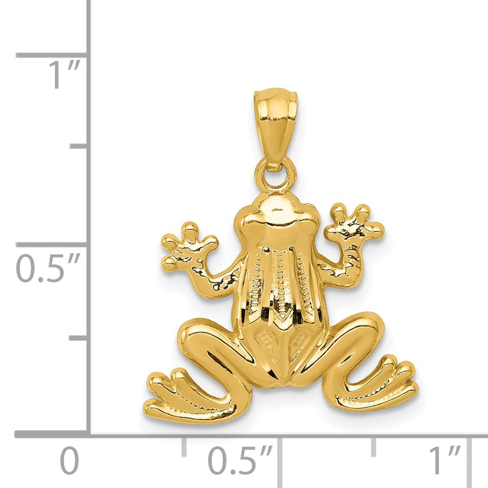 14K Yellow Gold Polished Frog Pendant