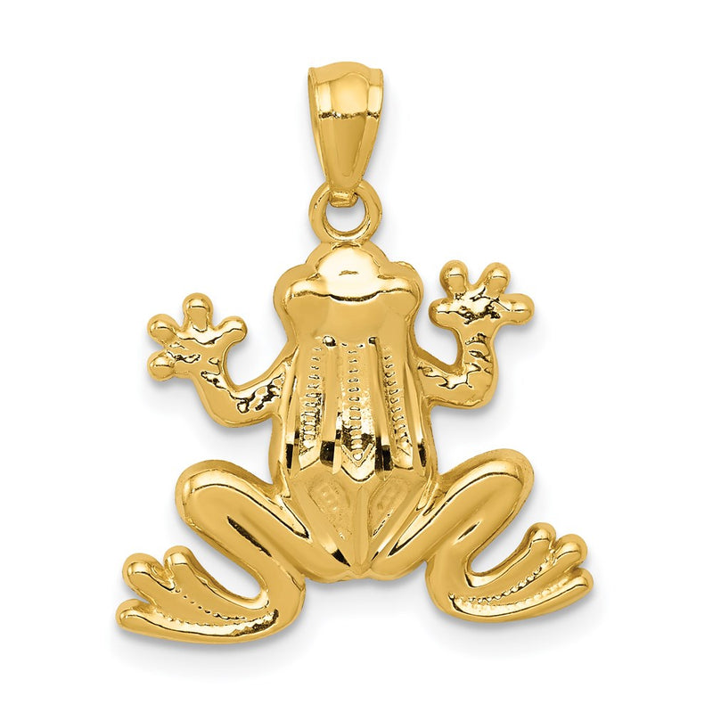 14K Yellow Gold Polished Frog Pendant