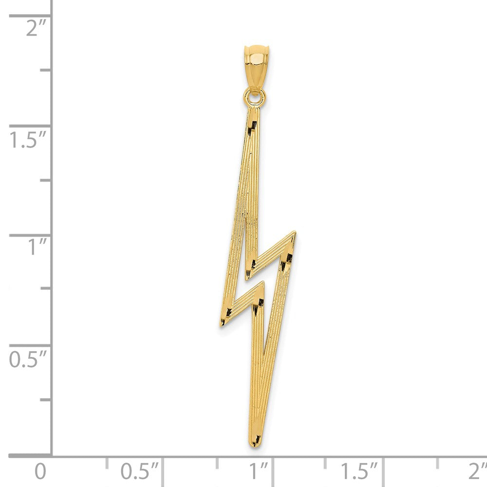14K Yellow Gold Polished D/C Lightning Bolt Pendant