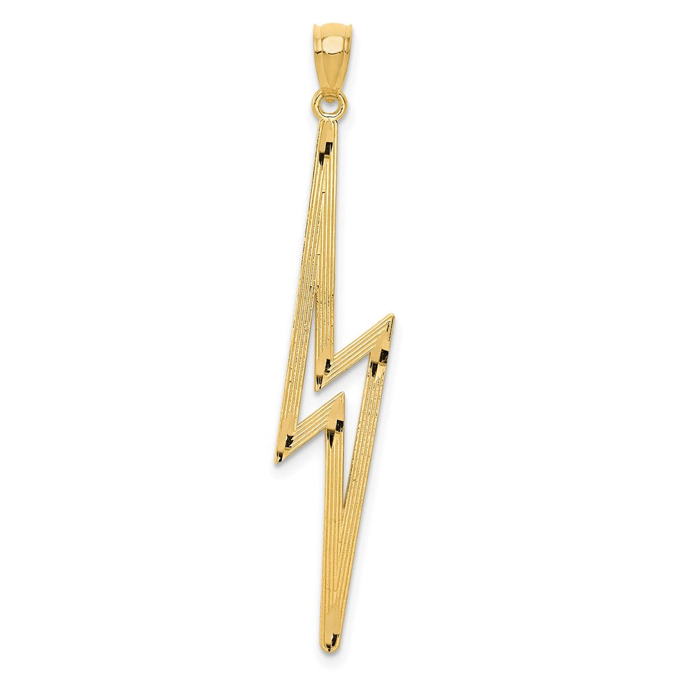 14K Yellow Gold Polished D/C Lightning Bolt Pendant