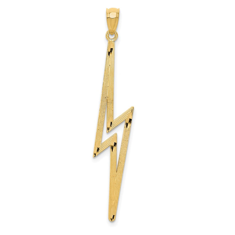 14K Yellow Gold Polished D/C Lightning Bolt Pendant