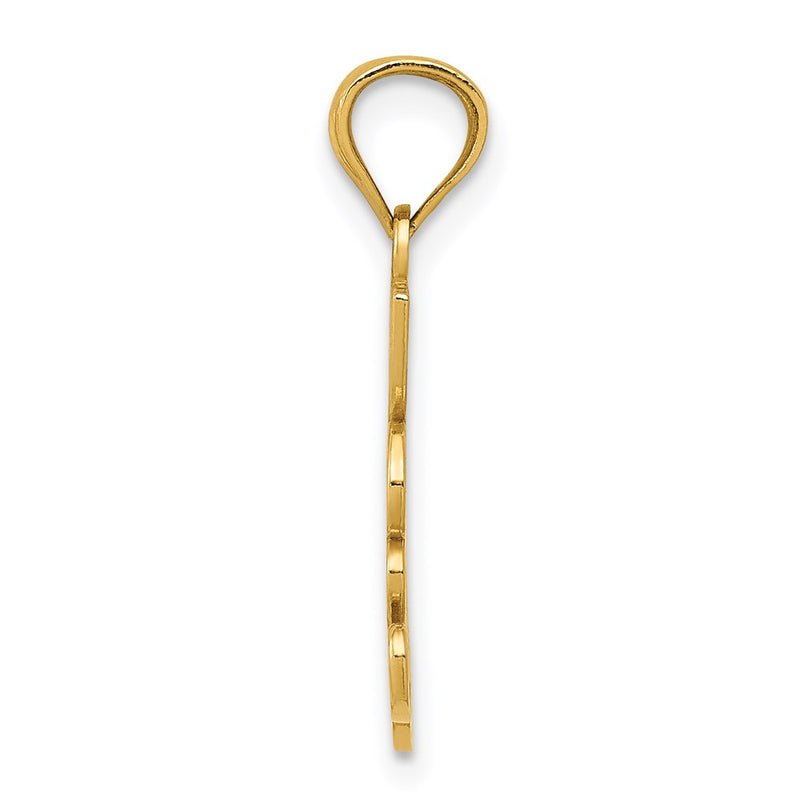 14K Yellow Gold I Love My Wife Pendant