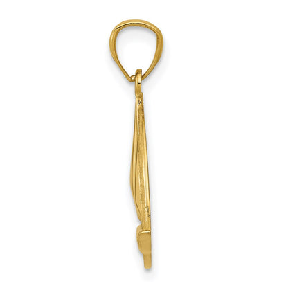 14K Yellow Gold Sailboat Pendant