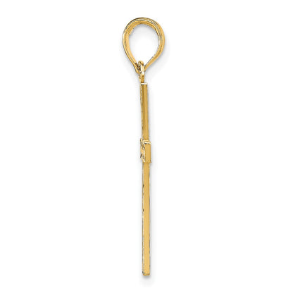 14K Yellow Gold Reversible Faith Hope Love Cross Pendant