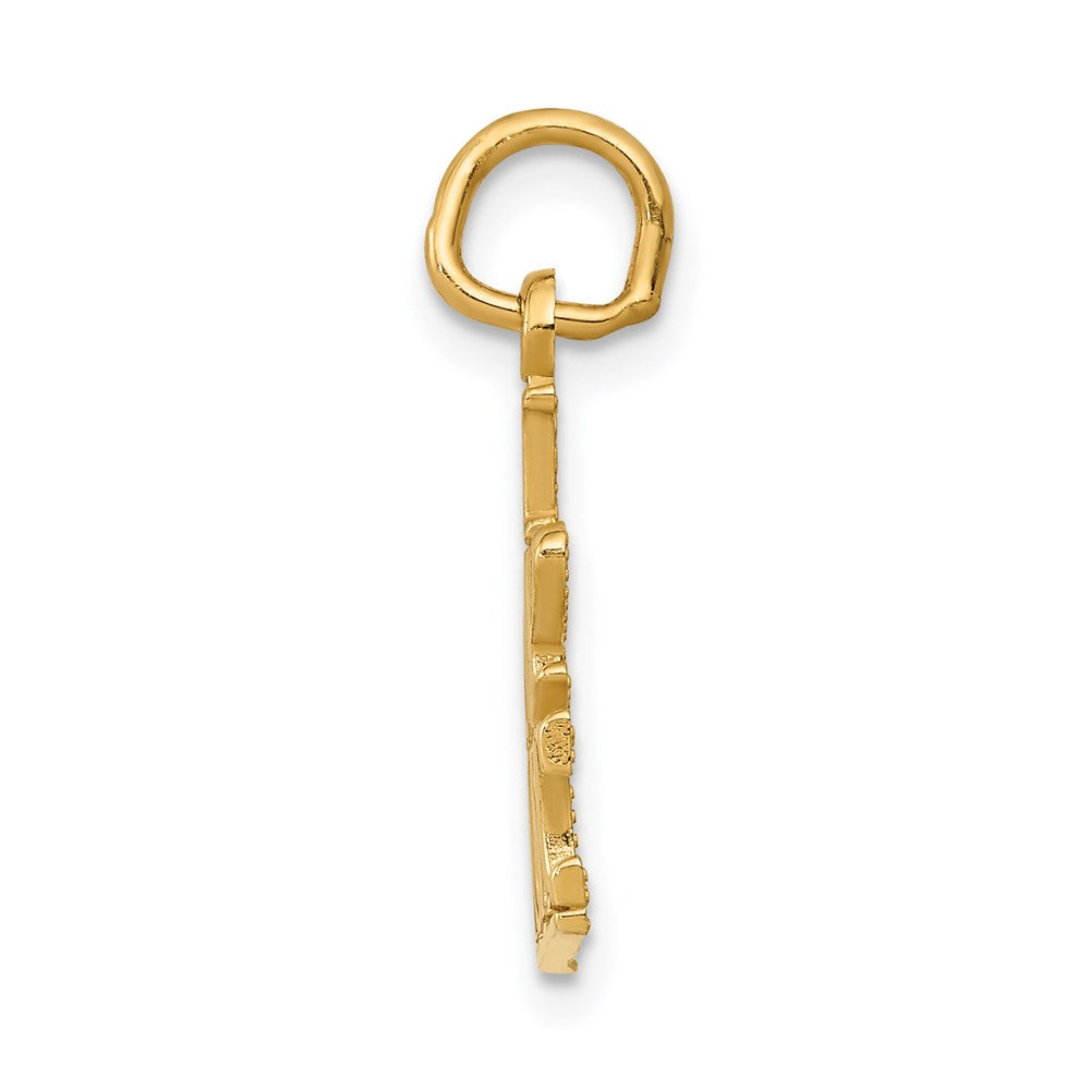 14K Yellow Gold I Love Music Charm