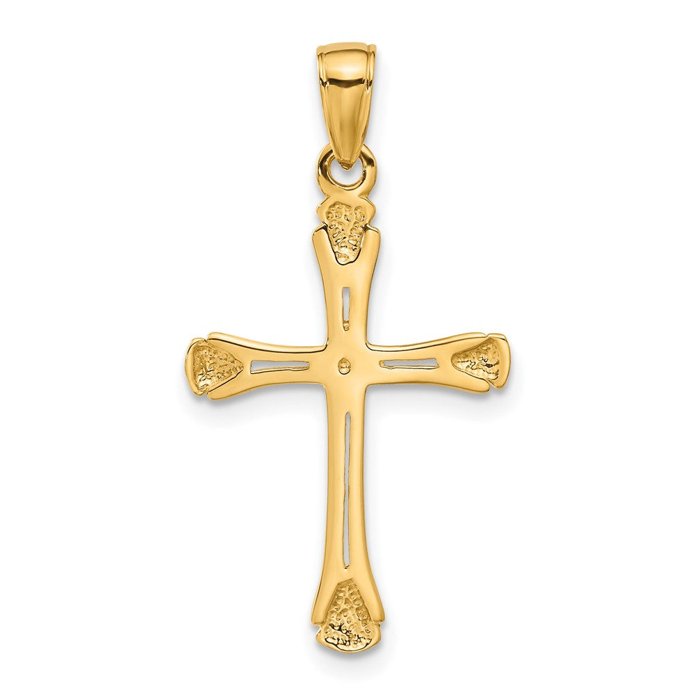 14K Yellow Gold Cross With Triangle Tips Pendant