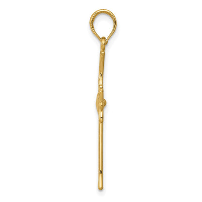14K Yellow Gold Claddagh Cross Pendant
