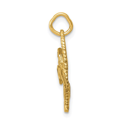 14K Yellow Gold Comb And Scissors Charm