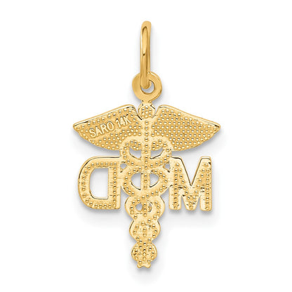 14K Yellow Gold M.D. Caduceus Charm