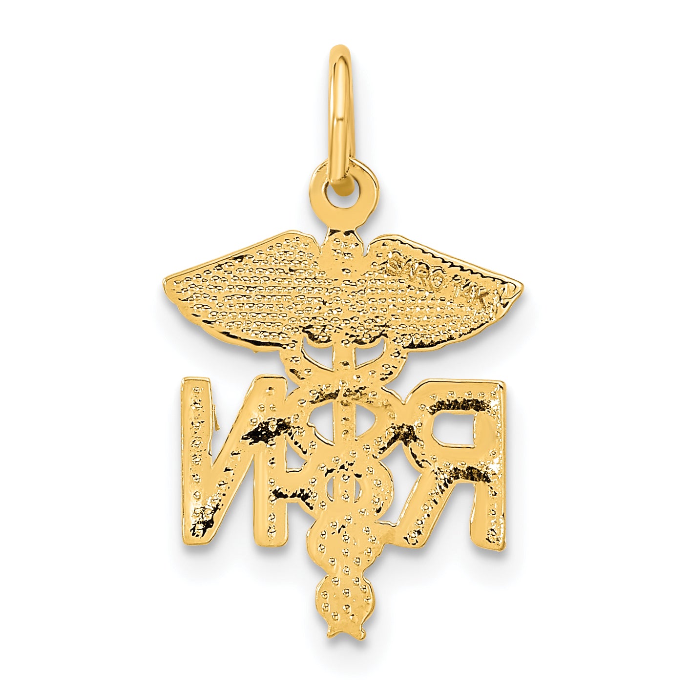 14K Yellow Gold Rn Nurse Charm