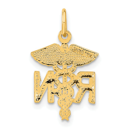 14K Yellow Gold Rn Nurse Charm