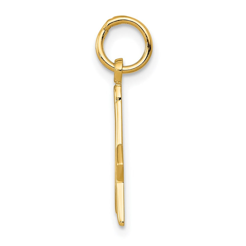 14K Yellow Gold Polished And Textured Masonic Symbol Charm