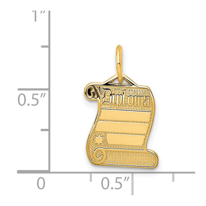 14K Yellow Gold Diploma Charm