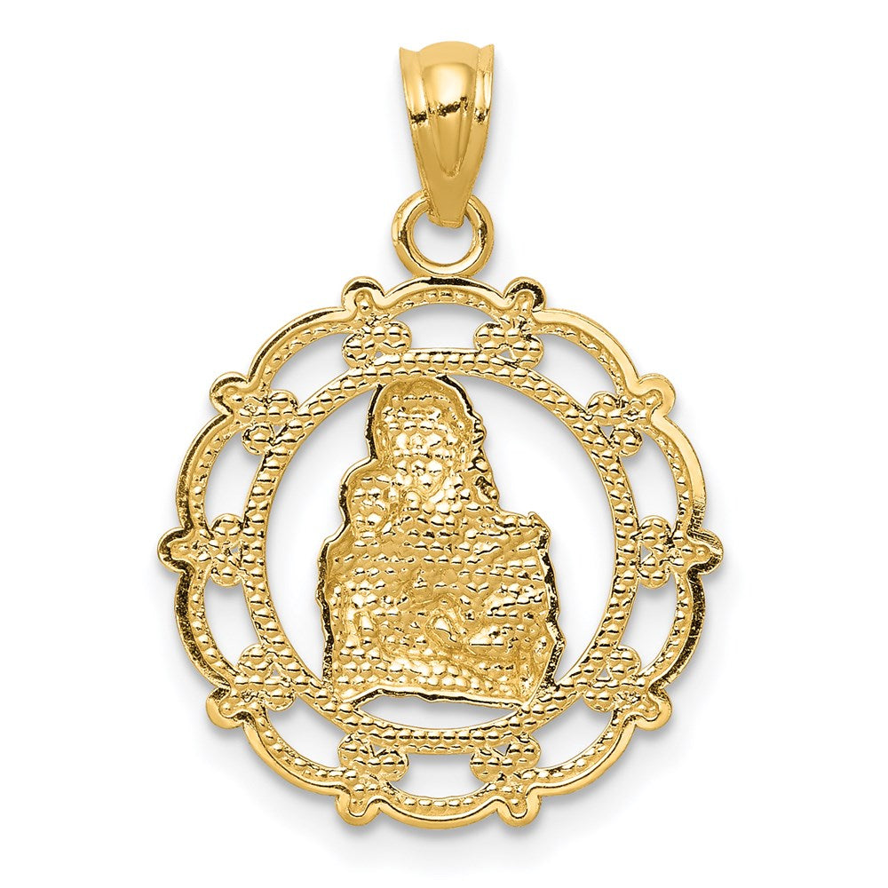 14K Yellow & Rhodium W/Rhodium Mother Holding Baby Pendant