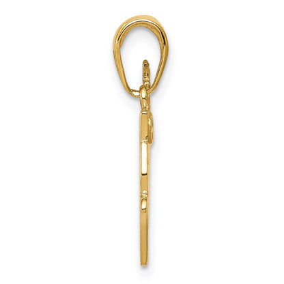 14K Yellow Gold Bible, Praying Hands, And Cross Pendant