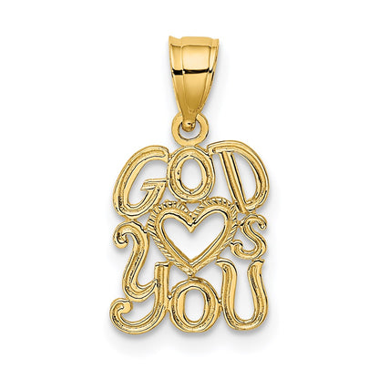 14K Yellow Gold God Hearts You Charm