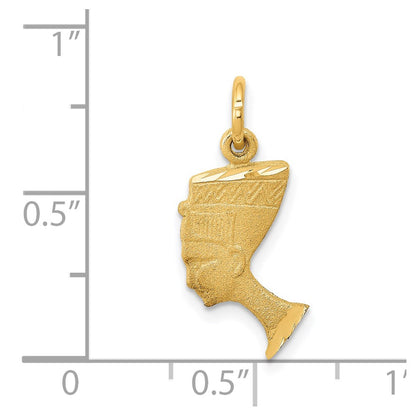 14K Yellow Gold Satin Front / Polished Back Nefertiti Charm