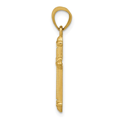 14K Yellow Gold Passion Cross Pendant