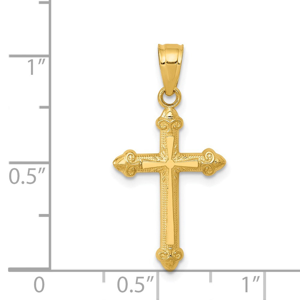 14K Yellow Gold Passion Cross Pendant