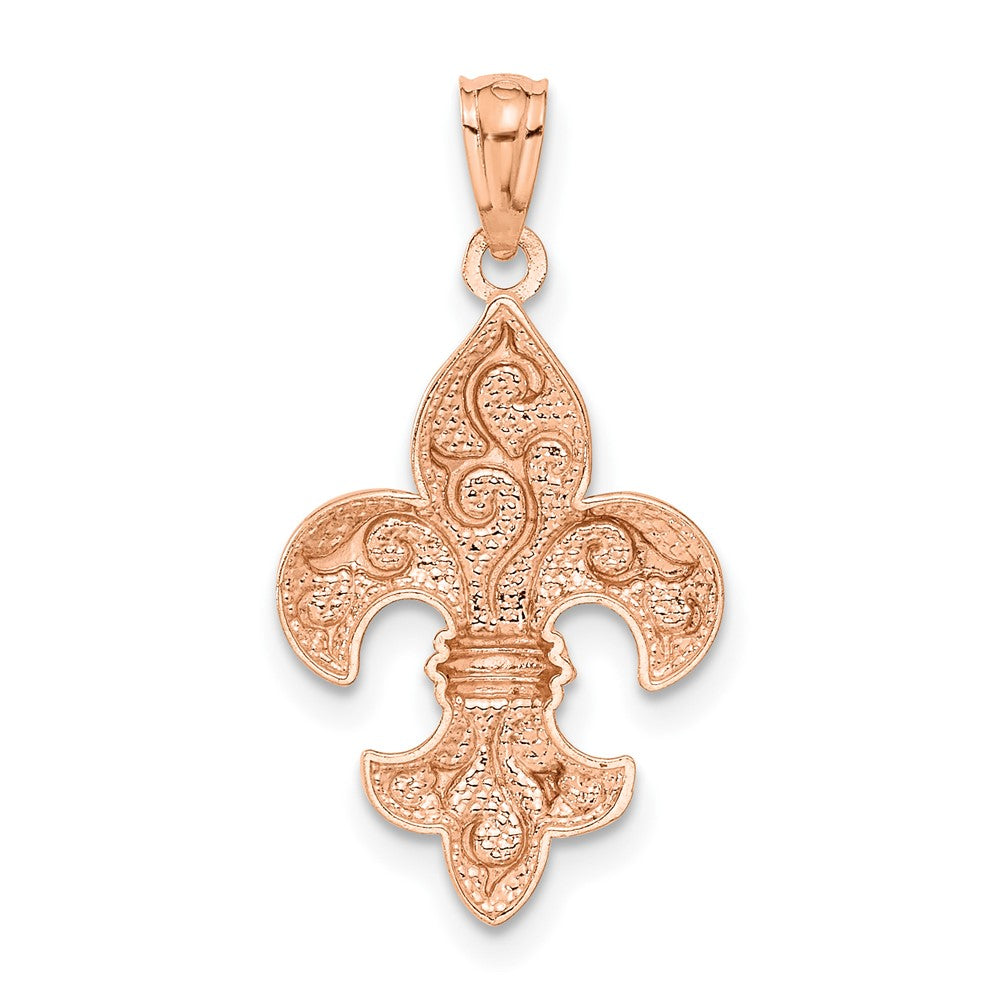 14K Rose Gold Fleur De Lis Pendant