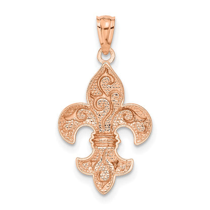 14K Rose Gold Fleur De Lis Pendant