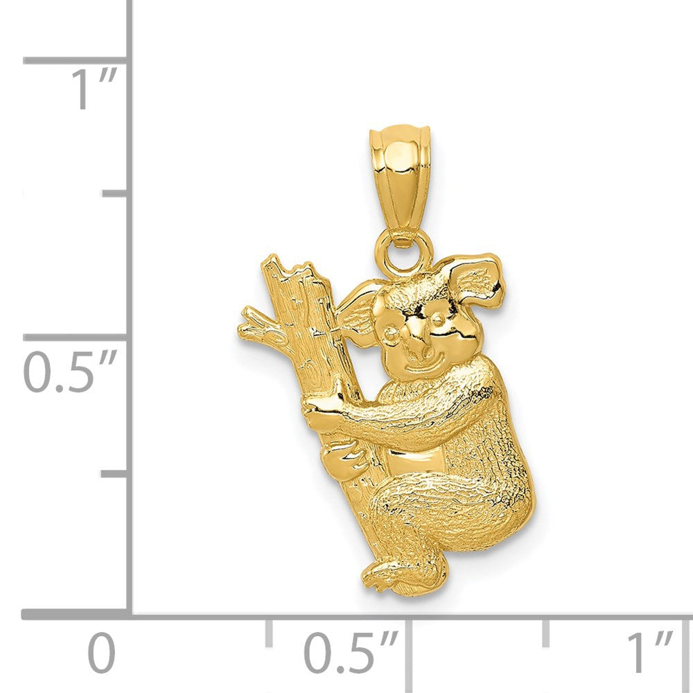 14K Yellow Gold Textured Koala Pendant