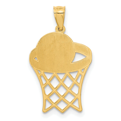14K Yellow Gold Basketball Pendant