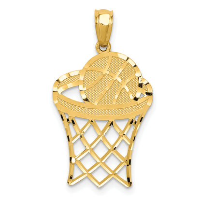14K Yellow Gold Basketball Pendant