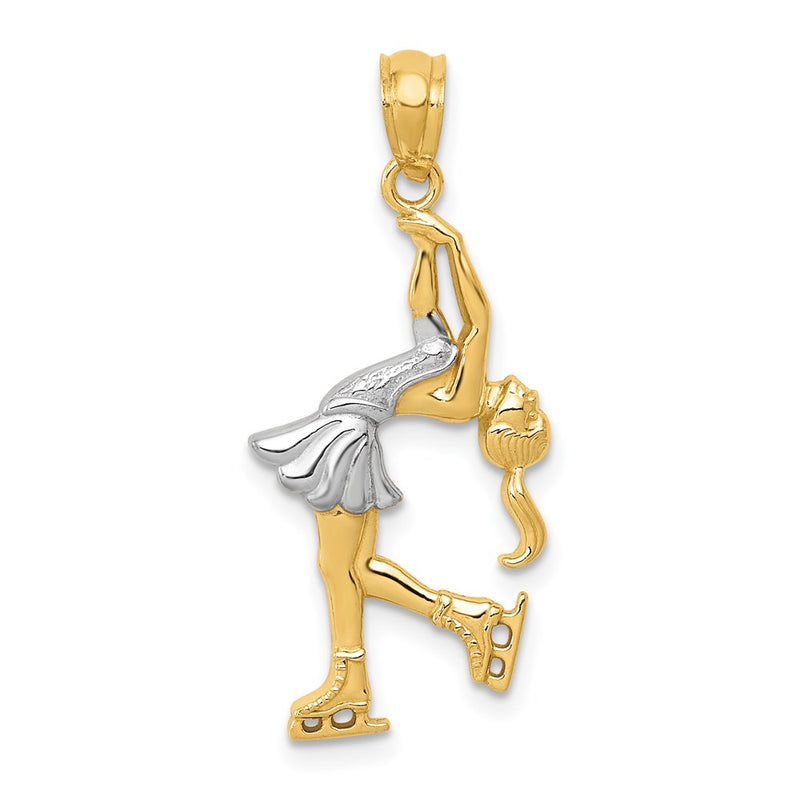 14K Yellow & Rhodium W/ Ice Skater Pendant